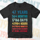 47 Years 564 Months Old Young Men Woman Vintage Birthday Editable Vector T-shirt Design Svg Files
