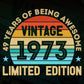49 Years Of Being Awesome Vintage 1973 Limited Edition 49th Birthday Editable Vector T-shirt Designs Svg Files