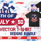 4th of July 50 Vector T shirt Designs Bundle Part 2