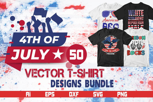 4th of July 50 Vector T shirt Designs Bundle Part 2