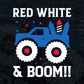 4th of July Tractor Red White & Boom Patriotic Vector T shirt Design in Ai Png Svg Files.