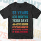 53 Years 636 Months Old Men Vintage Birthday Editable Vector T-shirt Design Svg Files