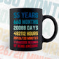 55 Years 660 Months Old Men Vintage Birthday Editable Vector T-shirt Design Svg Files