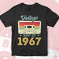 55th Birthday Best of 1967 Vintage Editable Vector T-shirt design in Ai Svg Printable Files