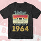 58th Birthday Best of 1964 Vintage Editable Vector T-shirt design in Ai Svg Printable Files