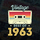 59th Birthday Best of 1963 Vintage Editable Vector T-shirt design in Ai Svg Printable Files