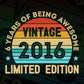 6 Years Of Being Awesome Vintage 2016 Limited Edition 6th Birthday Editable Vector T-shirt Designs Svg Files