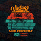62nd Birthday for Deer Hunter Vintage Hunting Editable Vector T-shirt Design in Ai Svg Png Files