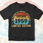 63 Years Of Being Awesome Vintage 1959 Limited Edition 3rd Birthday Editable Vector T-shirt Designs Svg Files