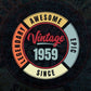 63rd Birthday for Legendary Awesome Epic Since 1959 Vintage Editable Vector T-shirt Design in Ai Svg Files