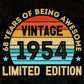 68 Years Of Being Awesome Vintage 1954 Limited Edition 68th Birthday Editable Vector T-shirt Designs Svg Files