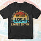 68 Years Of Being Awesome Vintage 1954 Limited Edition 68th Birthday Editable Vector T-shirt Designs Svg Files