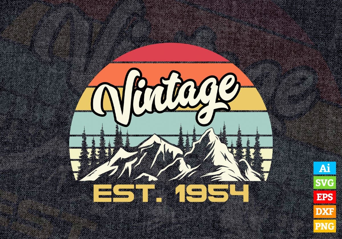 68th Birthday of Mountain Hiking Lovers Outdoor Vintage Editable Vector T-shirt Design in Ai Svg Png Files