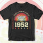 70 Whole Years of Being Awesome Since 1952 Vintage Birthday Editable Vector T-shirt Design in Ai Svg Png Files