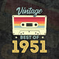 71st Birthday Best of 1951 Vintage Editable Vector T-shirt design in Ai Svg Printable Files