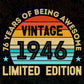 76 Years Of Being Awesome Vintage 1946 Limited Edition 76th Birthday Editable Vector T-shirt Designs Svg Files