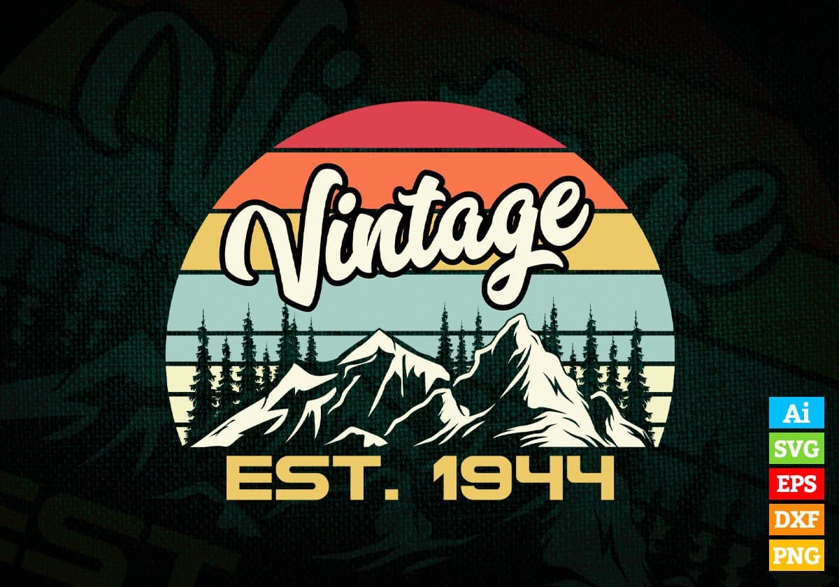 78th Birthday of Mountain Hiking Lovers Outdoor Vintage Editable Vector T-shirt Design in Ai Svg Png Files