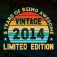 8 Years Of Being Awesome Vintage 2014 Limited Edition 8th Birthday Editable Vector T-shirt Designs Svg Files