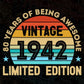 80 Years Of Being Awesome Vintage 1942 Limited Edition 80th Birthday Editable Vector T-shirt Designs Svg Files