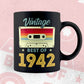 80th Birthday Best of 1942 Vintage Vector T-shirt design in Ai svg Printable Files