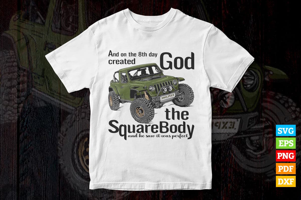 8th Day God Square-Body Hot Rod T shirt Design Png Svg Printable Files