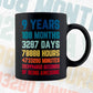 9 Years 108 Months Old Kids Vintage Birthday Editable Vector T-shirt Design Svg Files