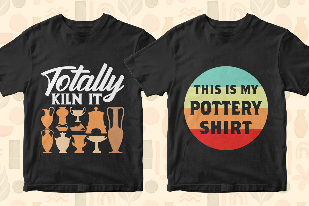 Pottery 50 Editable T-shirt Designs Bundle Part 1