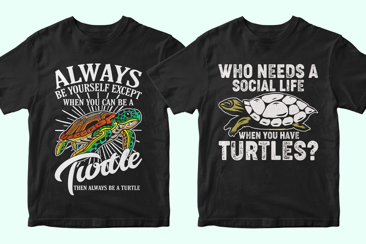 Sea Turtle 50 Editable T-shirt Designs Bundle Part 1
