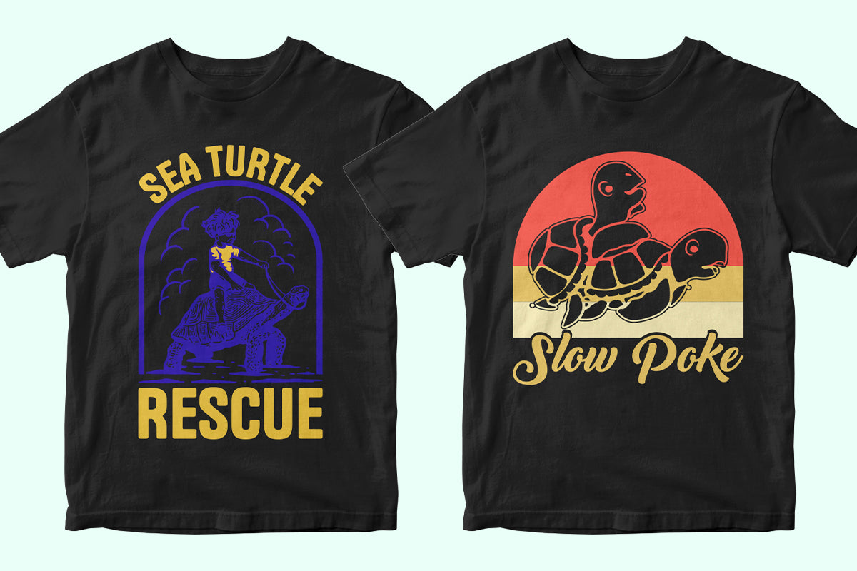 Sea Turtle 50 Editable T-shirt Designs Bundle Part 1