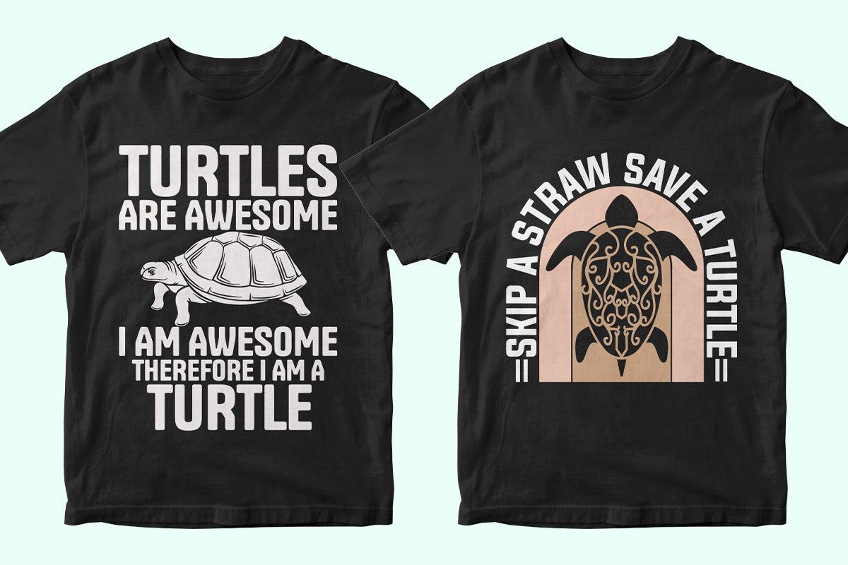 Sea Turtle 50 Editable T-shirt Designs Bundle Part 1