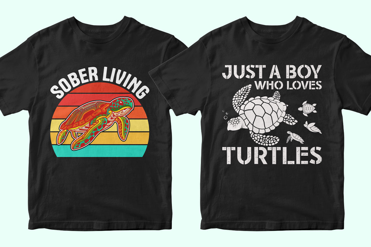 Sea Turtle 50 Editable T-shirt Designs Bundle Part 1