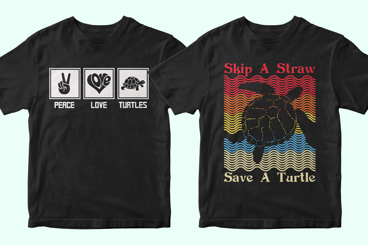 Sea Turtle 50 Editable T-shirt Designs Bundle Part 1