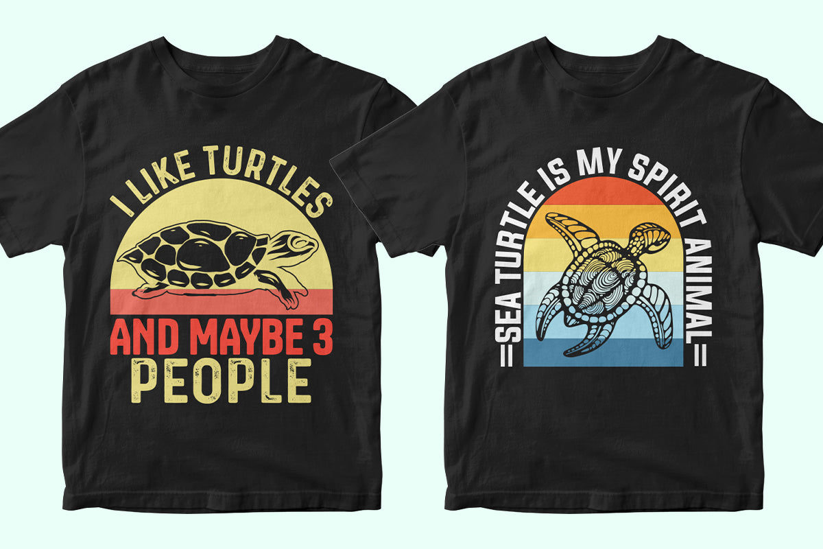 Sea Turtle 50 Editable T shirt Designs Bundle Svg Png Files