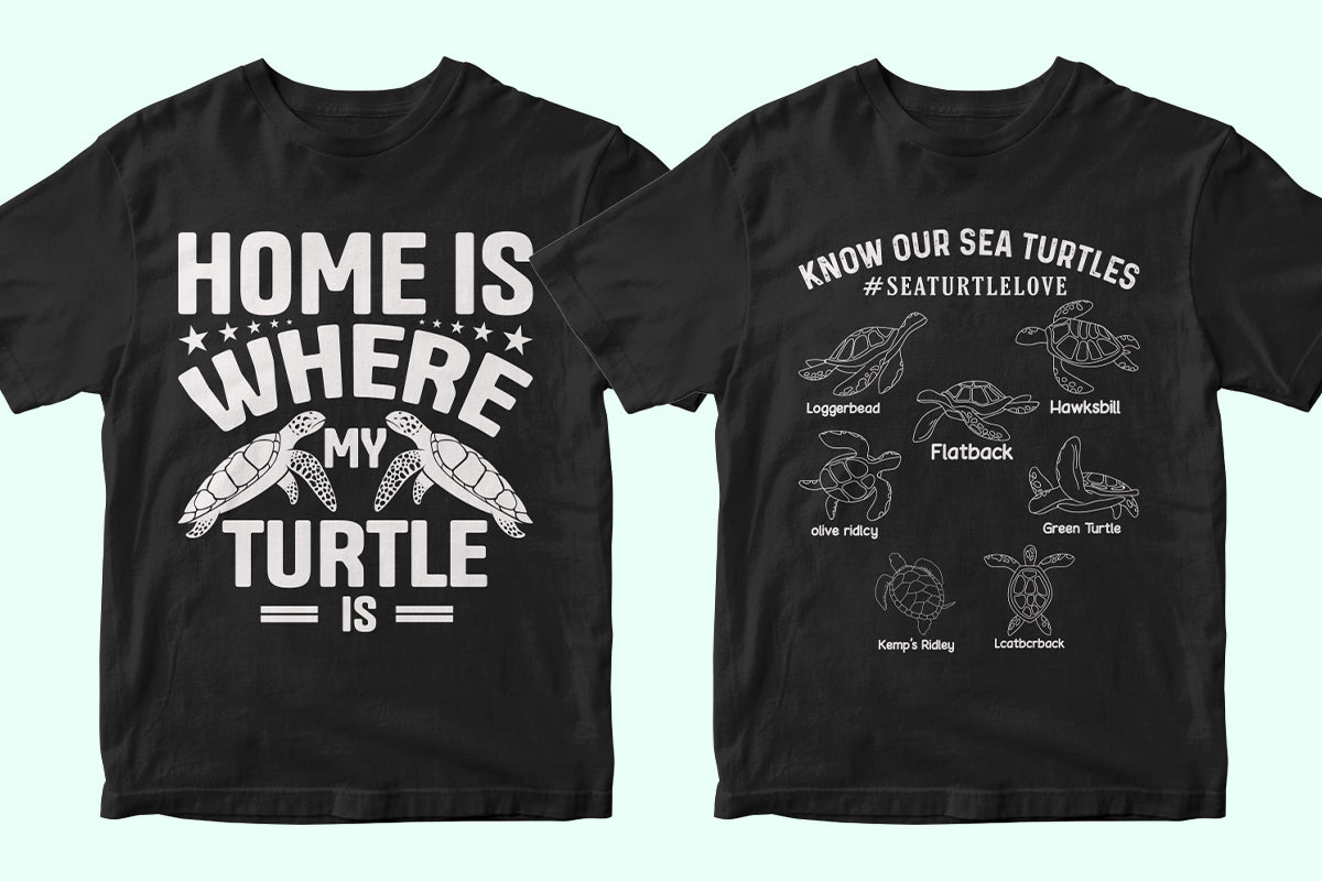 Sea Turtle 50 Editable T-shirt Designs Bundle Part 1