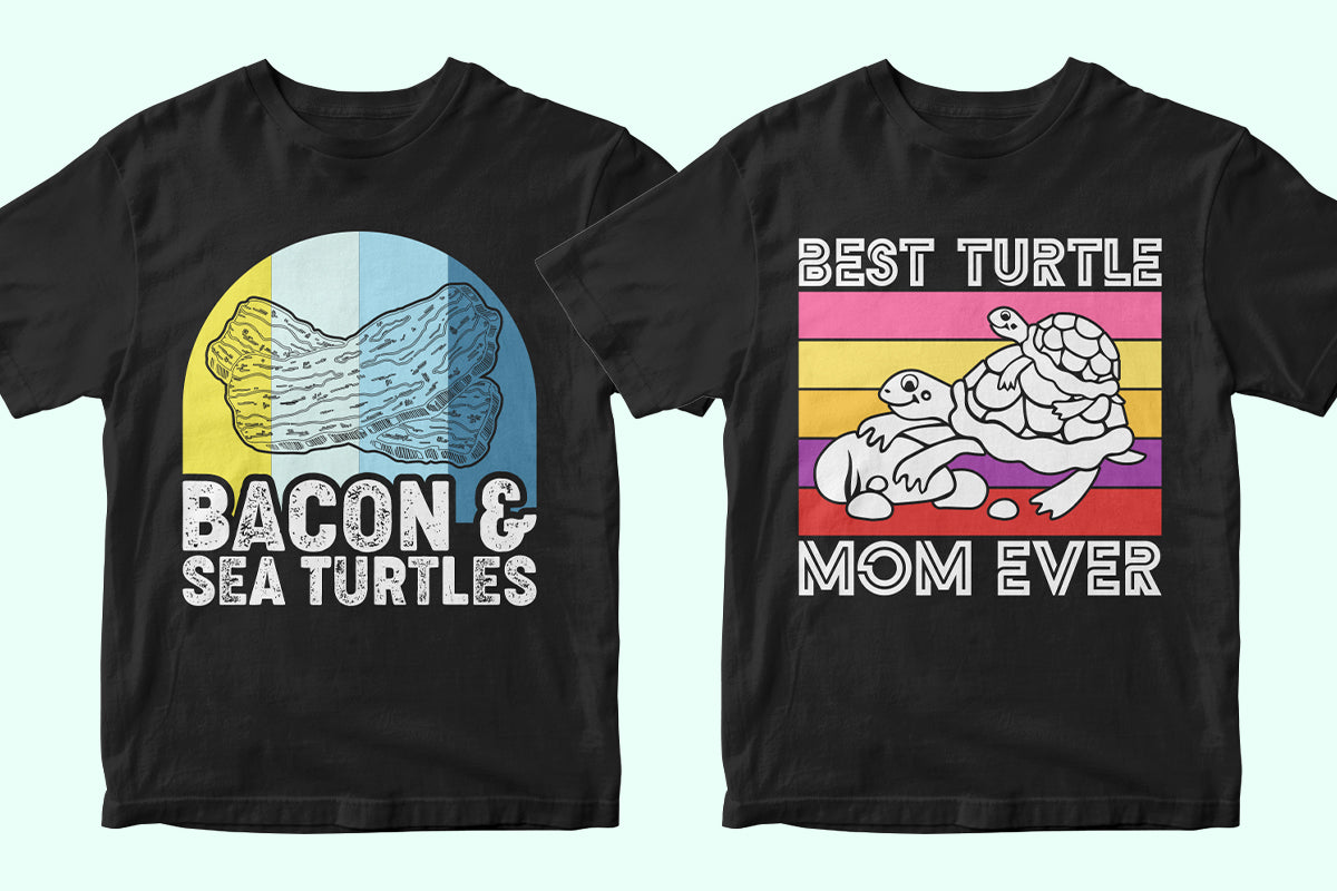 Sea Turtle 50 Editable T-shirt Designs Bundle Part 1