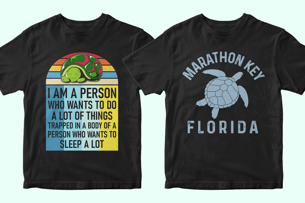 Sea Turtle 50 Editable T-shirt Designs Bundle Part 1