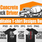 Concrete Truck Driver 50 Editable T-shirt Designs Bundle Part 1