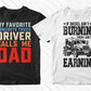 Concrete Truck Driver 50 Editable T-shirt Designs Bundle Part 1