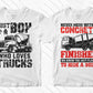 Concrete Truck Driver 50 Editable T-shirt Designs Bundle Part 1