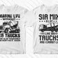 Concrete Truck Driver 50 Editable T-shirt Designs Bundle Part 1