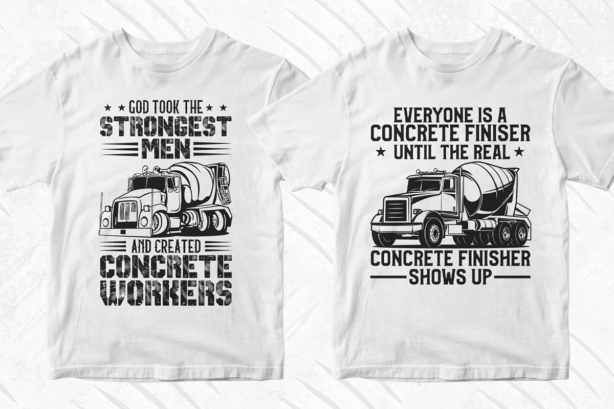 Concrete Truck Driver 50 Editable T-shirt Designs Bundle Part 1