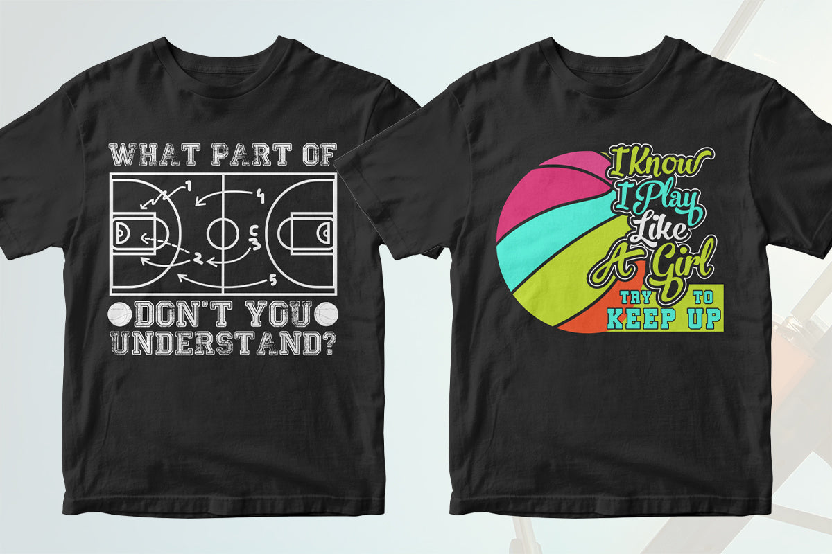 Basketball 50 Editable T-shirt Designs Bundle Part 1