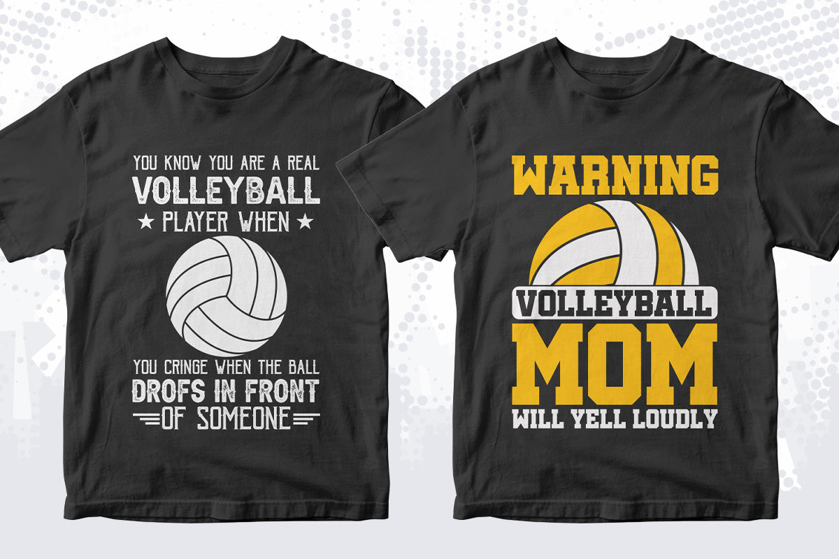 Volleyball 50 Editable T-shirt Designs Bundle Part 1