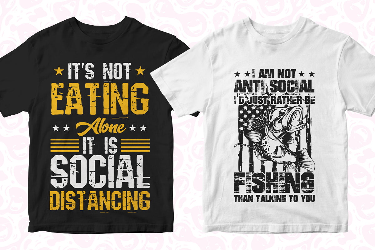 Anti-Social 50 Editable T-shirt Designs Bundle Part 1