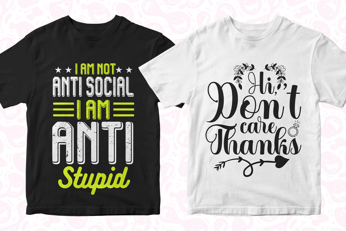 Anti-Social 50 Editable T-shirt Designs Bundle Part 1