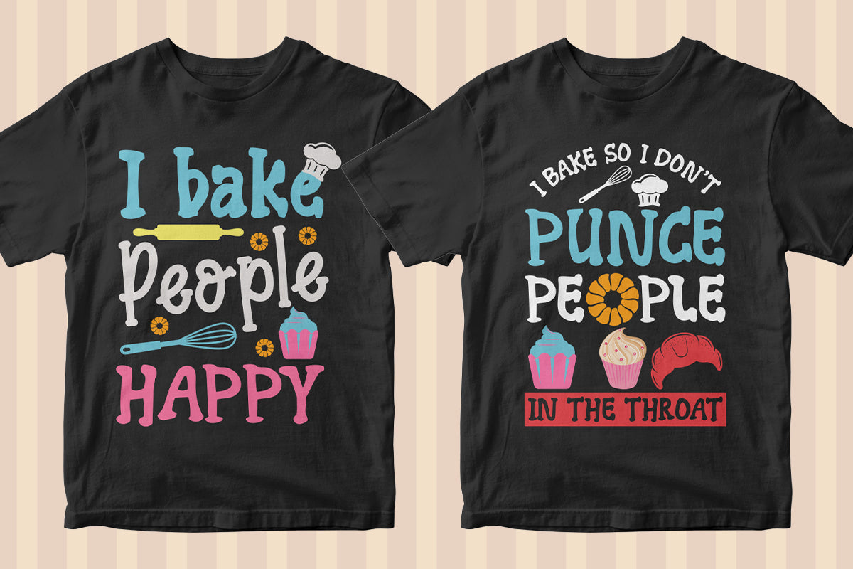 Baker 50 Editable T-shirt Designs Bundle Part 1