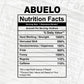 Abuelo Nutrition Facts Father's Day Editable Vector T-shirt Design in Ai Svg Files