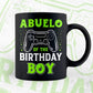 Abuelo Of The Birthday Boy With Video Gamer Editable Vector T-shirt Design in Ai Svg Files