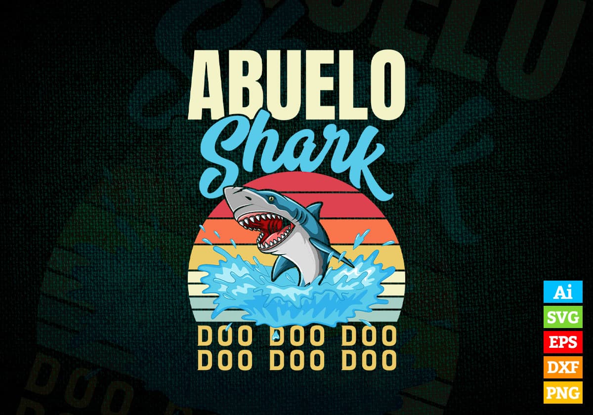 Abuelo Shark Father's Day Vector T-shirt Design in Ai Svg Png Files ...