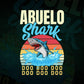 Abuelo Shark Father's Day Editable Vector T-shirt Design in Ai Svg Png Files